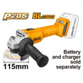 AMOLADORA A BATERIA 20V P20S BRUSH LESS S/BATERIA CAGLI20157