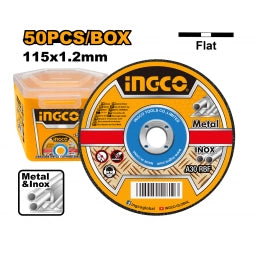 LATA X 50 DISCOS 4 1/2 X 1.2MM CORTE METAL INGCO
