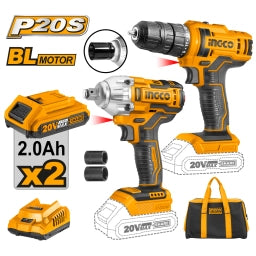 KIT LLAVE IMPACTO A BATERIA 20V Y ATORNILLADOR 20 V P20S CKLI2017 INGCO