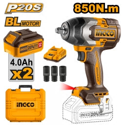 LLAVE DE IMPACTO A BATERIA 850NM 20V P20S C 2BAT+CARG+VALIJA