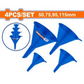 SET X4 EMBUDOS PLASTICOS 50,75,95,115 MM WUFS2304