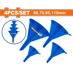 SET X4 EMBUDOS PLASTICOS 50,75,95,115 MM WUFS2304