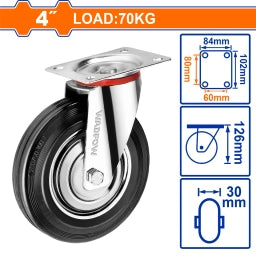 RUEDA METAL/GOMA GIRATORIA 4" WADFOW WJL3342