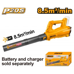SOPLADORA A BATERIA 20V P20S 8.5 M3/MIN SIN BAT SIN CARG INGCO CABLI20323