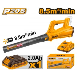 SOPLADORA A BATERIA 20V P20S 8.5 M3/MIN CON BAT CON CARGADOR INGCO CABLI203235