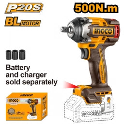 LLAVE DE IMPACTO A BATERIA 500NM 20V P20S BL SIN BAT SIN CARG INGCO CIWLI20501