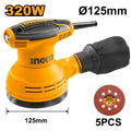 LIJADORA ROTO ORBITAL INDUSTRIAL 5" 320W INGCO RS3208 + 5 LIJAS