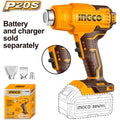 PISTOLA DE CALOR A BATERIA 20V P20S 550ºC C/ACCESORIOS HGLI2002