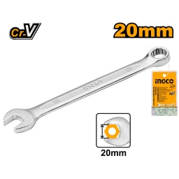 LLAVE COMBINADA BOCA Y ESTRIADA 20 MM CR-V INGCO HCSPA201