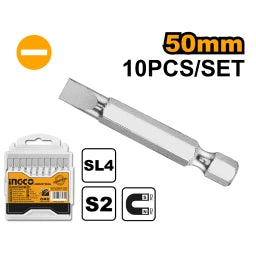 SET X 10 PUNTA ATORNILLADOR CHATA SL6.0X1.0 50MM INGCO SDB11SL423