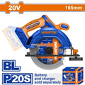 SIERRA CIRCULAR A BATERIA 20V 165MM P20S BRUSHLESS WADFOW SIN BAT SIN CARG WLWP5520