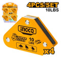 SET X4 ESCUADRAS MAGNETICAS INGCO AMWH4001