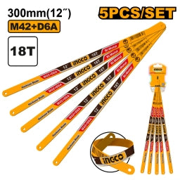 SET X 5 SIERRAS 12" 18 DIENTES INGCO HSBKT12185