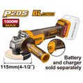 AMOLADORA A BATERIA 20V P20S 4 1/2" BRUSHLESS CON INTERRUPTOR DE SEGURIDAD S/BAT - CAGLI211156