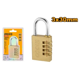 CANDADO CON COMBINACION DE 3 DIGITOS DBCK0303 30MM INGCO