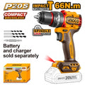 TALADRO ATORNILLADOR C/PERCUTOR A BATERIA 13MM 20V P20S COMPACT BRUSHLESS EN CAJA S/BAT CIDLI206681 INGCO