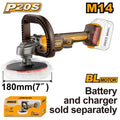 LUSTRA PULIDORA A BATERIA 7" 20V P20S BRUSHLESS S/BAT APLI2018 INGCO