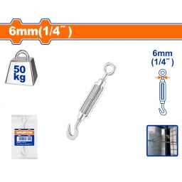 TENSOR DE CABLE GANCHO-ANILLO 1/4" 50KG WTHE1306 WADFOW