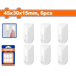 SET X 6 PERCHA AUTOADHESIVA 45x30x15mm WADFOW WPHK2K01
