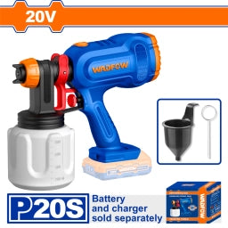 PISTOLA DE PINTAR A BATERIA 20V P20S 650ML/MIN SIN BAT SIN CARG WADFOW WSU3066