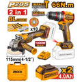 COMBO ATORNILLADOR 20V C PERCUTOR (CIDLI20602) + AMOLADORA 20V (CAGLI21154) 2 BAT CARG + VALIJA