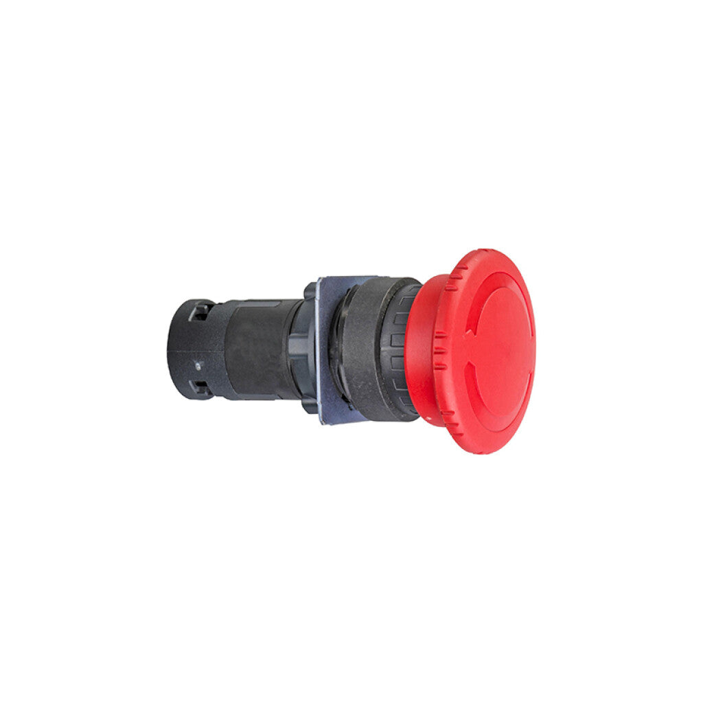 Pulsador hongo rojo c/ retención 1NA+1NC ø40mm - TL5092