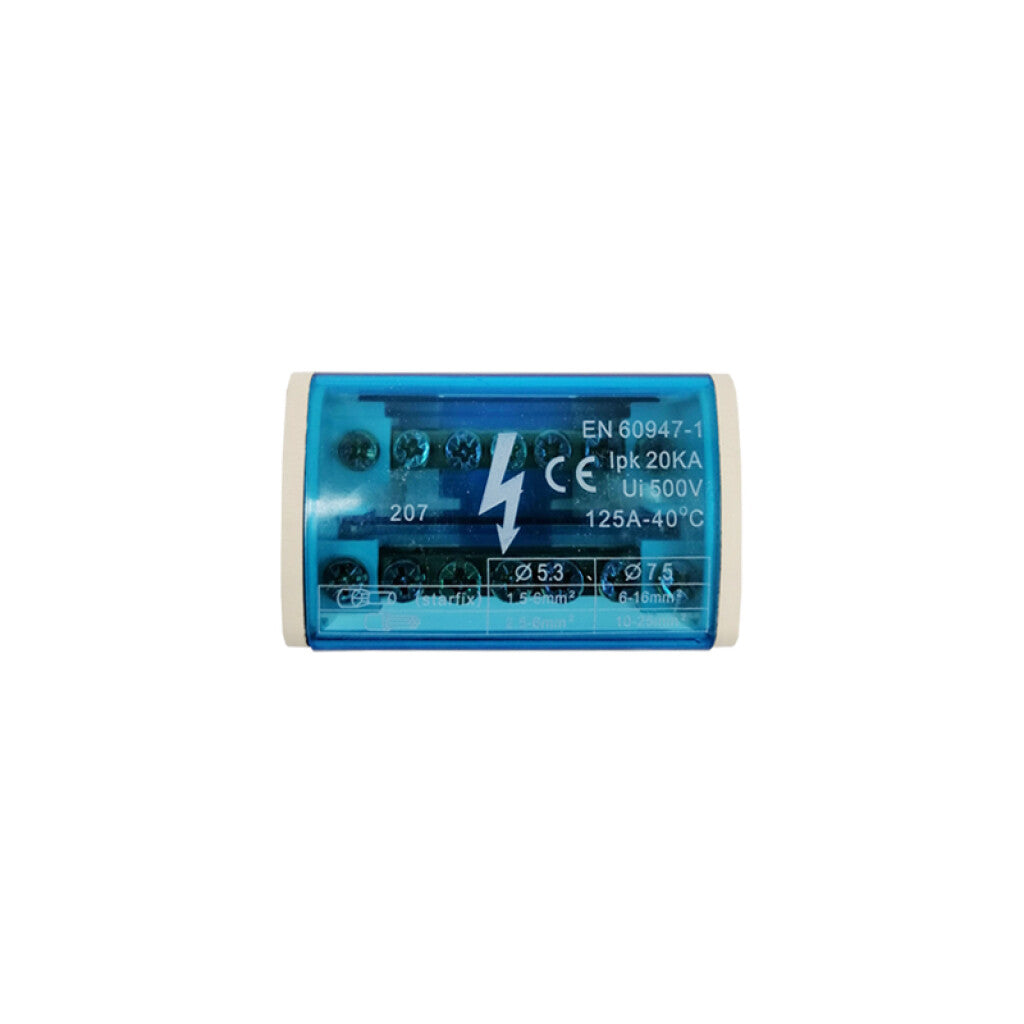 Repartidor 2P-6 125A Entr:1x25mm² Sal:1x25+5x6mm² - CE3002