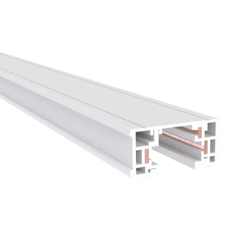 Riel lineal electrificado de tres vías, blanco 1M - NV1501
