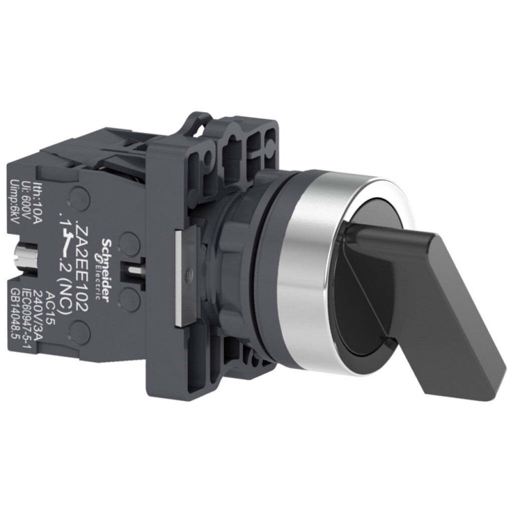 Selector 3 pos. 2NA maneta larga ø22mm negro Easy - TL5026
