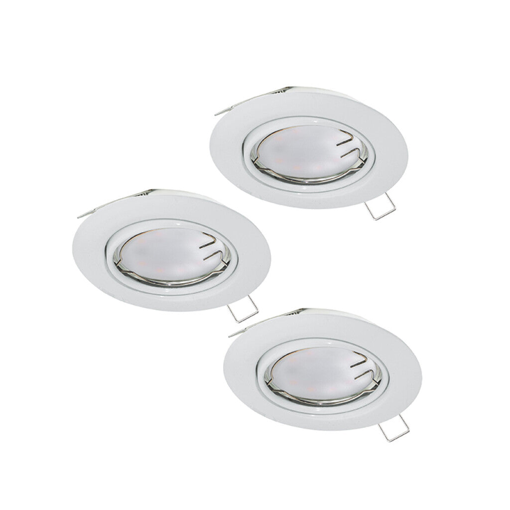 Set 3 embutidos redondos blanco3XGU10 Ø87mm PENETO - EG0622