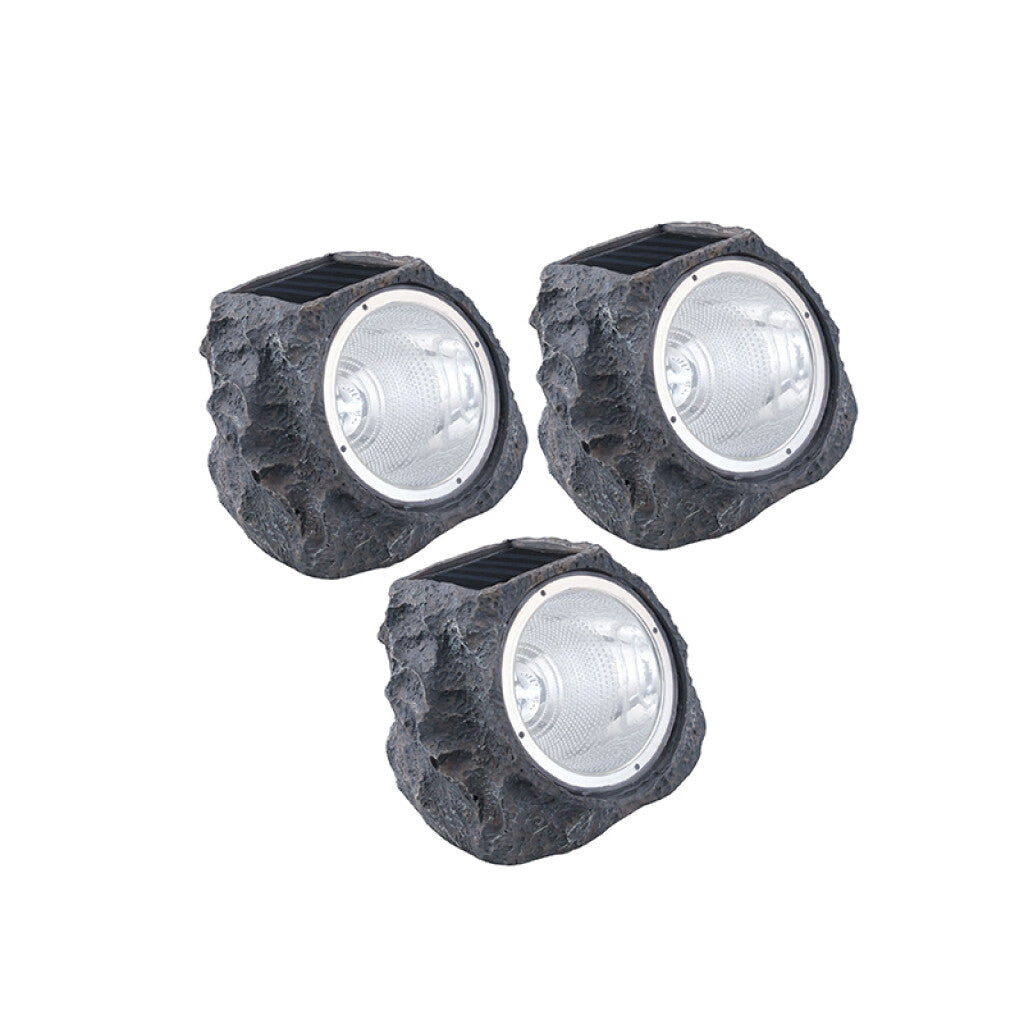 Set 3 luminarias solares LED símil roca Z-SOLAR - EG3808