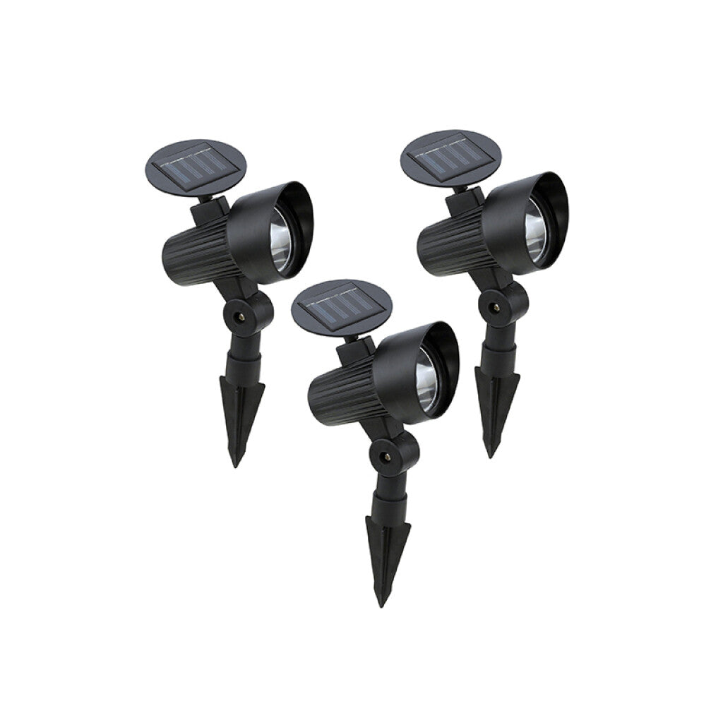 Set 3 pinchos LED solares h:220mm 3x0.24W - EG3815