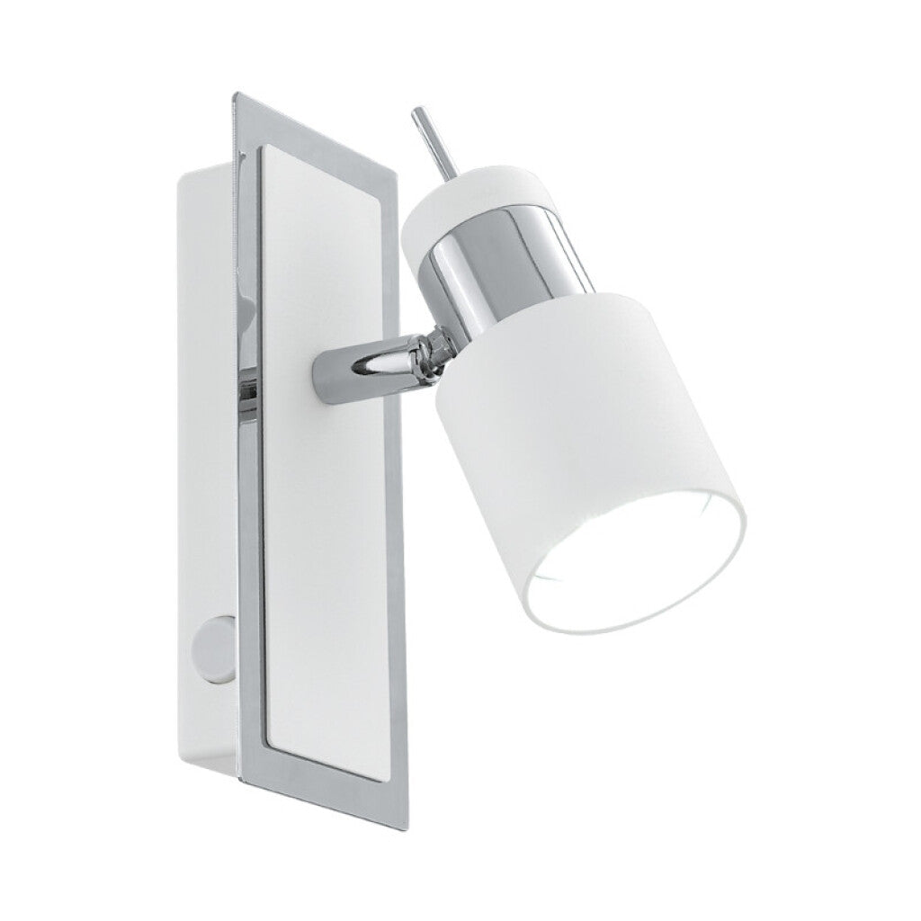Spot d/pared blanco/cromo 1XGU10 INCL 5W DAVIDA - EG2060