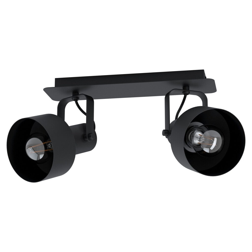 Spot de 2 luces E27 pant. metálicas negro CASIBARE - EG4202