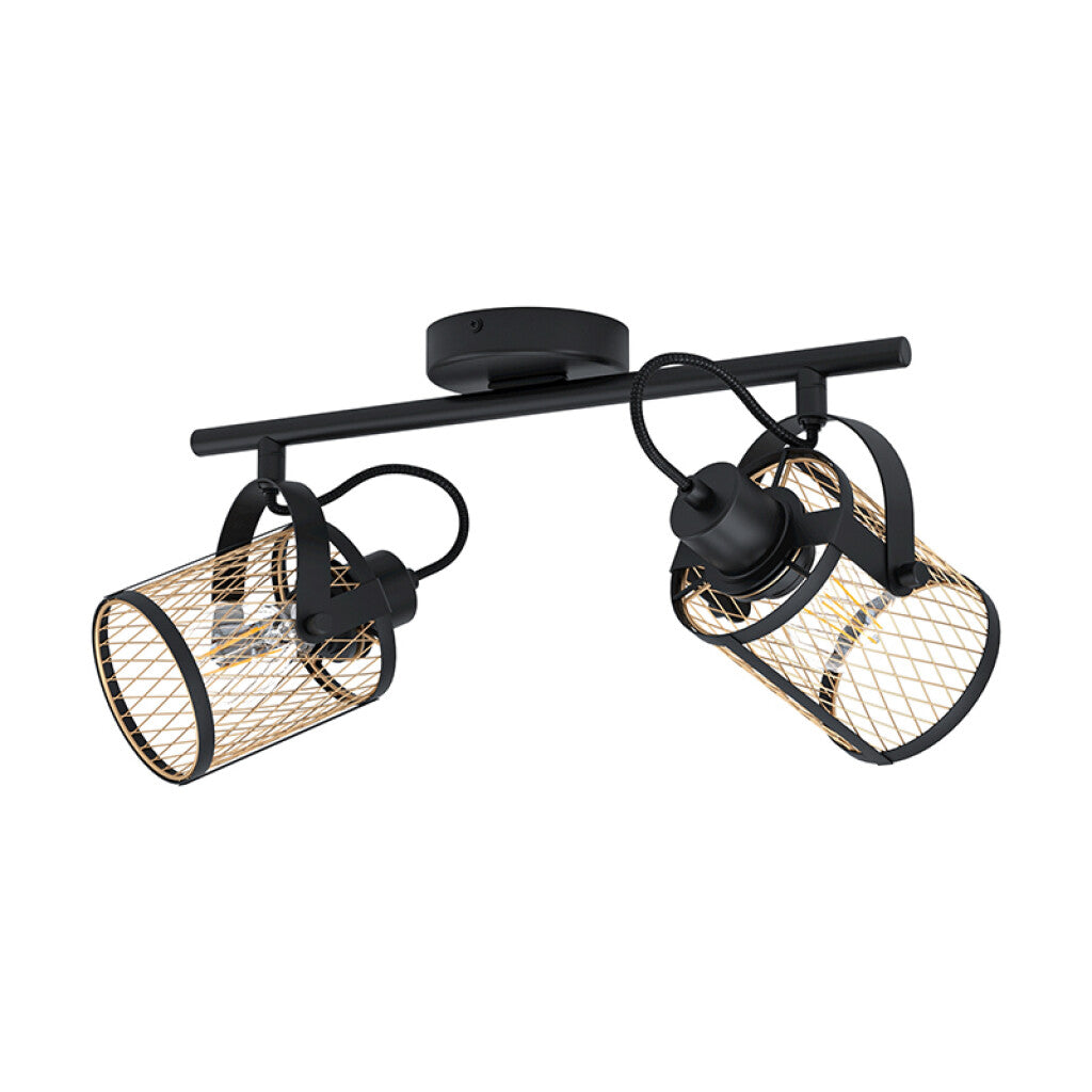 Spot de 2 luces E27 pantallas reja rombo DELLOW - EG4095