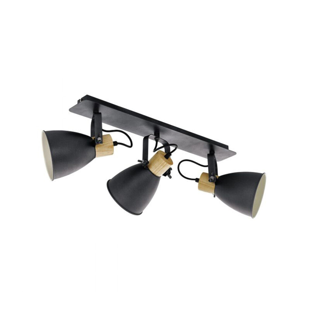 Spot de 3 luces E27 campanas acero negro COSWARTH - EG4071
