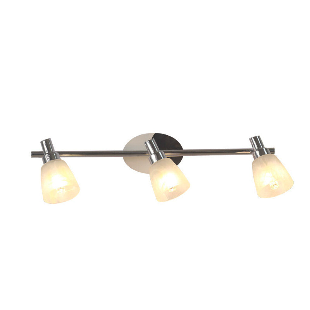 Spot de pared metal, 3 tulipas vidrio 3xG9 Ø6,5cm - IX9720X