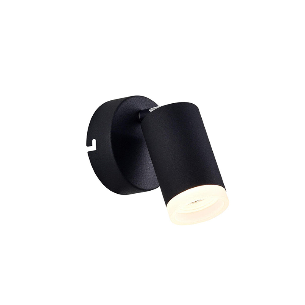 Spot de pared negro cilíndrico base redonda 1XGU10 - IX9738