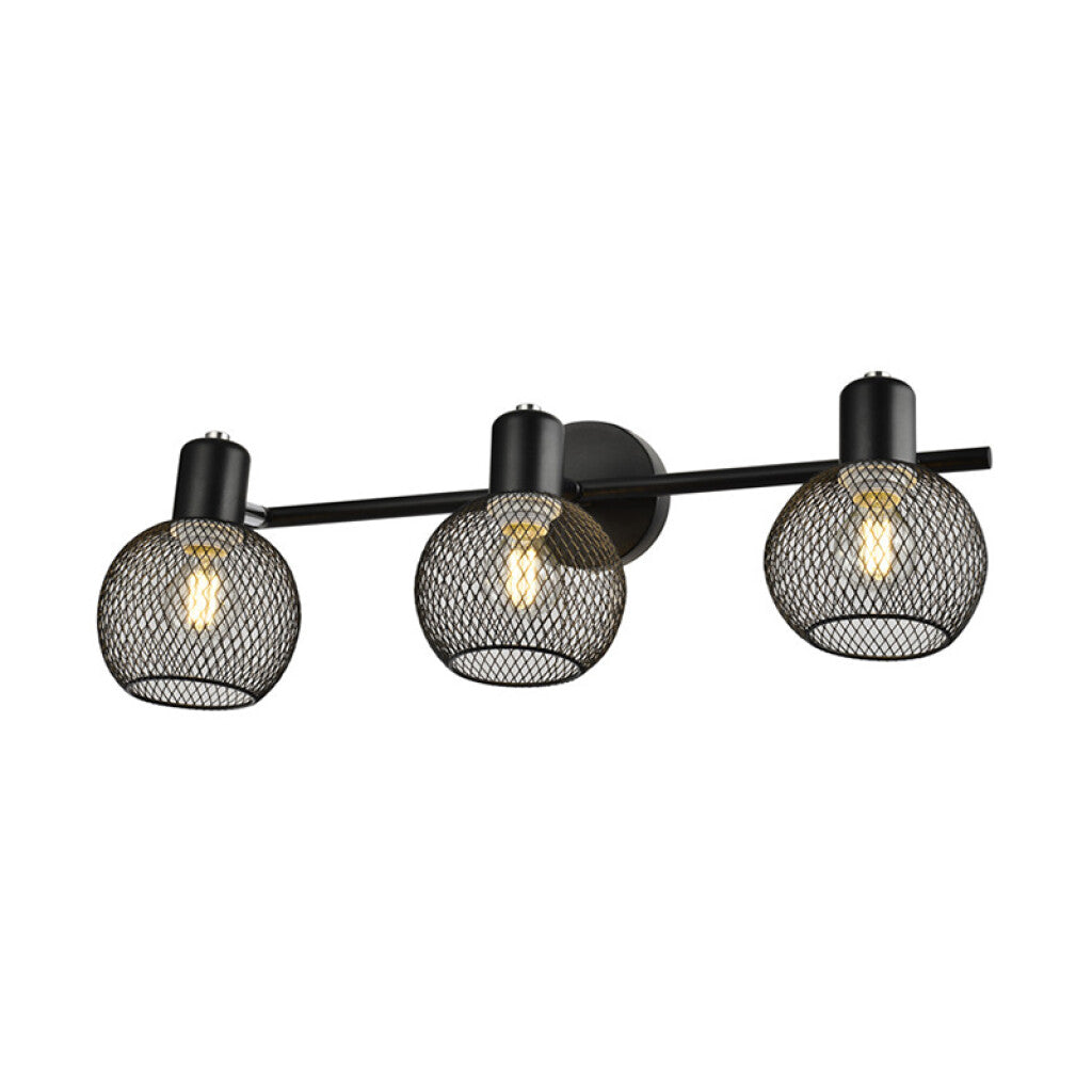 Spot de pared vintage metal negro tipo malla 3XE27 - IX9756