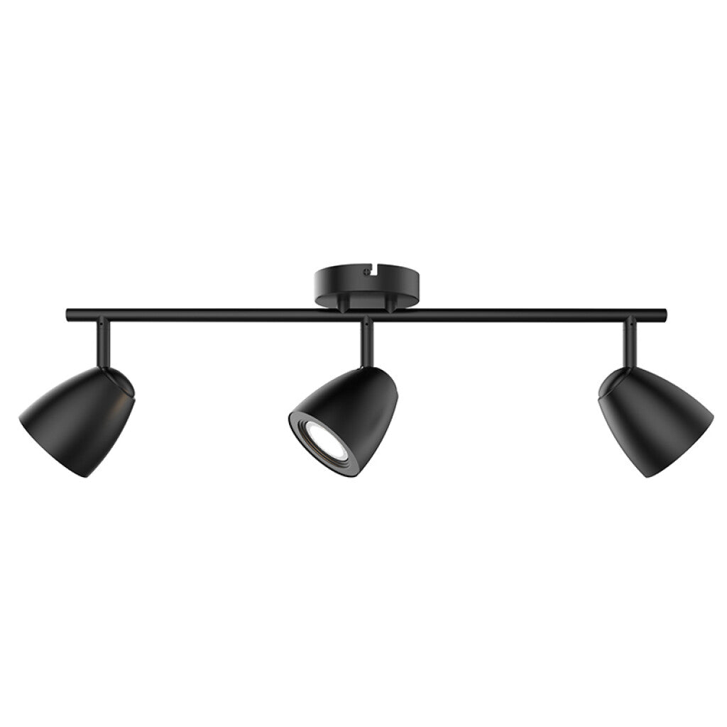 Spot de techo negro tipo varal de 3 luces 3XGU10 - IX9726