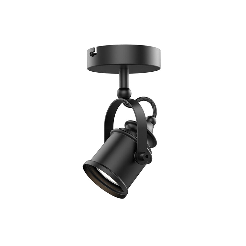 Spot de techo negro vintage base redonda 1XGU10 - IX9734
