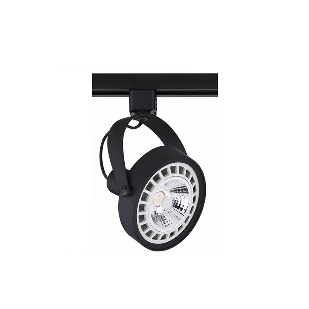 Spot dicroico con equipo para riel, color negro - WA0794
