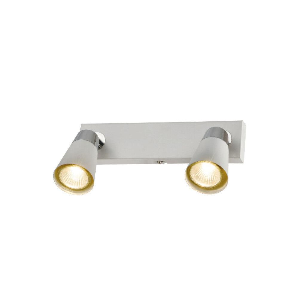 Spot metal blanco base rectangular 2xGU10 - IX9708