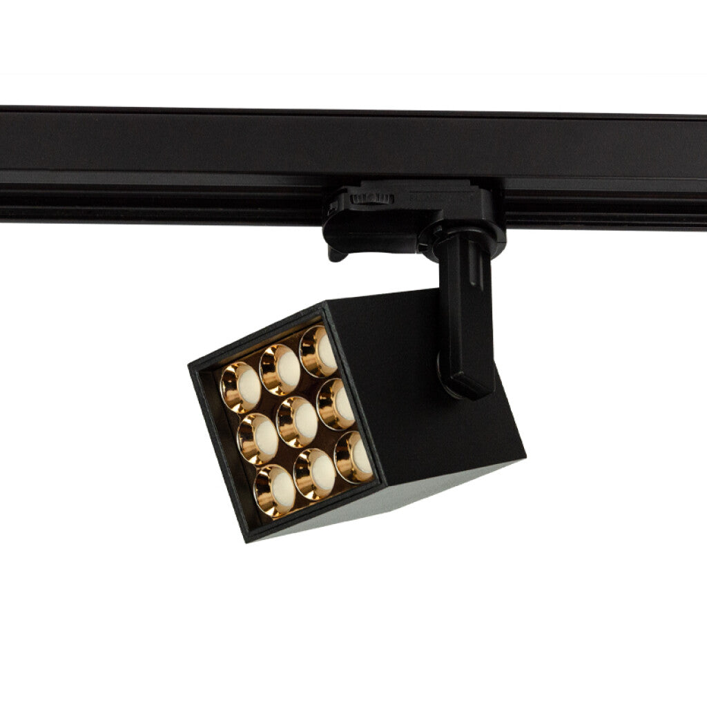 Spot p/riel ROMA SQUARE TRACK negro 12W 3000K - MN1032