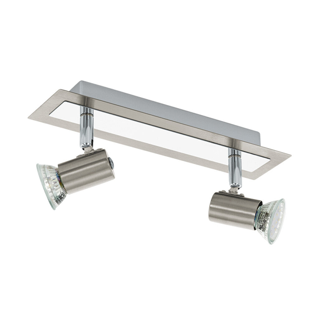 Spot pared níquel/cromo 2XGU10 inc 2X5,5W ROTTELO - EG3202