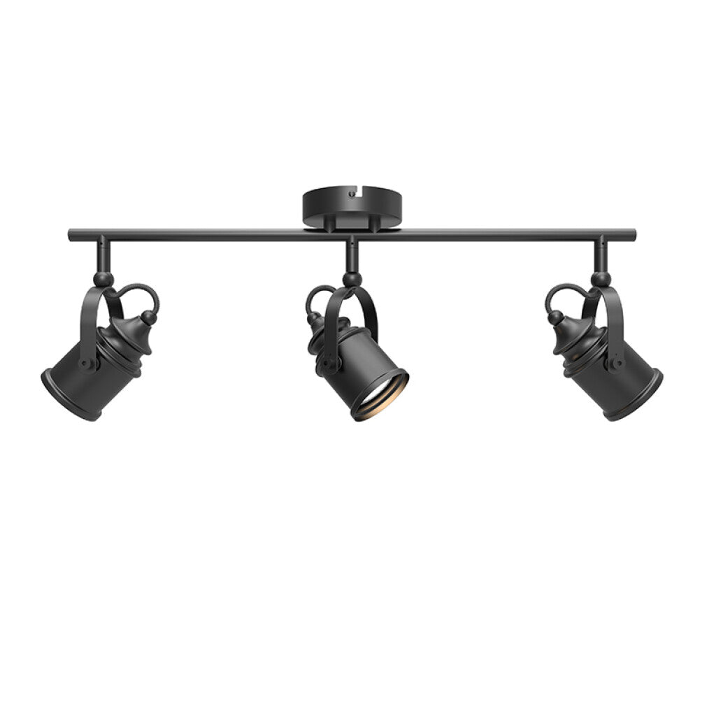 Spot techo vintage metal negro tipo varal 3XGU10 - IX9736