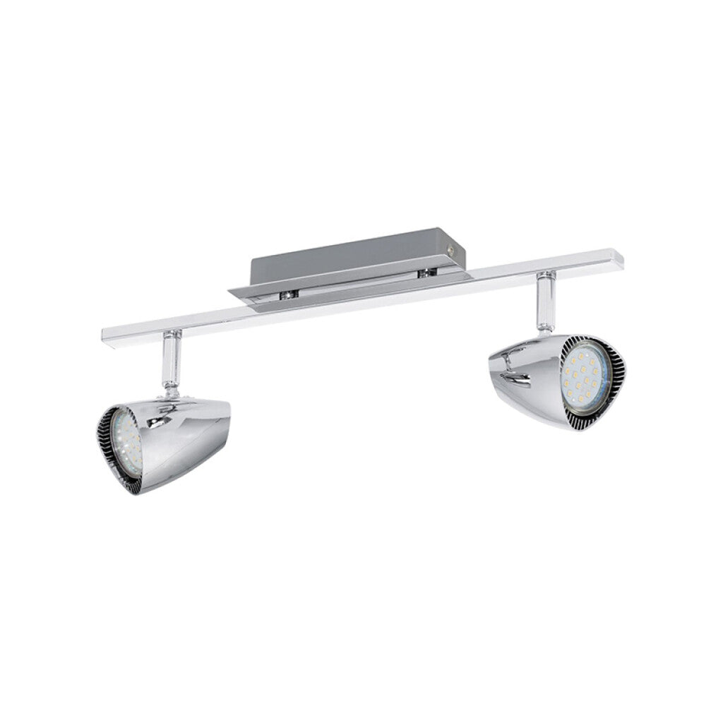 Spot varal cromo 2XGU10 inclui. 2,8W 3000K CORBERA - EG2232