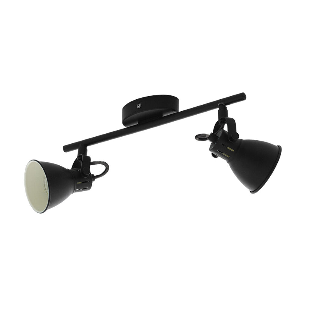 Spot varal negro 2XGU10 INCL 3,3W base Ø10 SERAS2 - EG3292