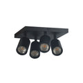 Spots de techo base cuadrada negro 4xGU10 - IX9788