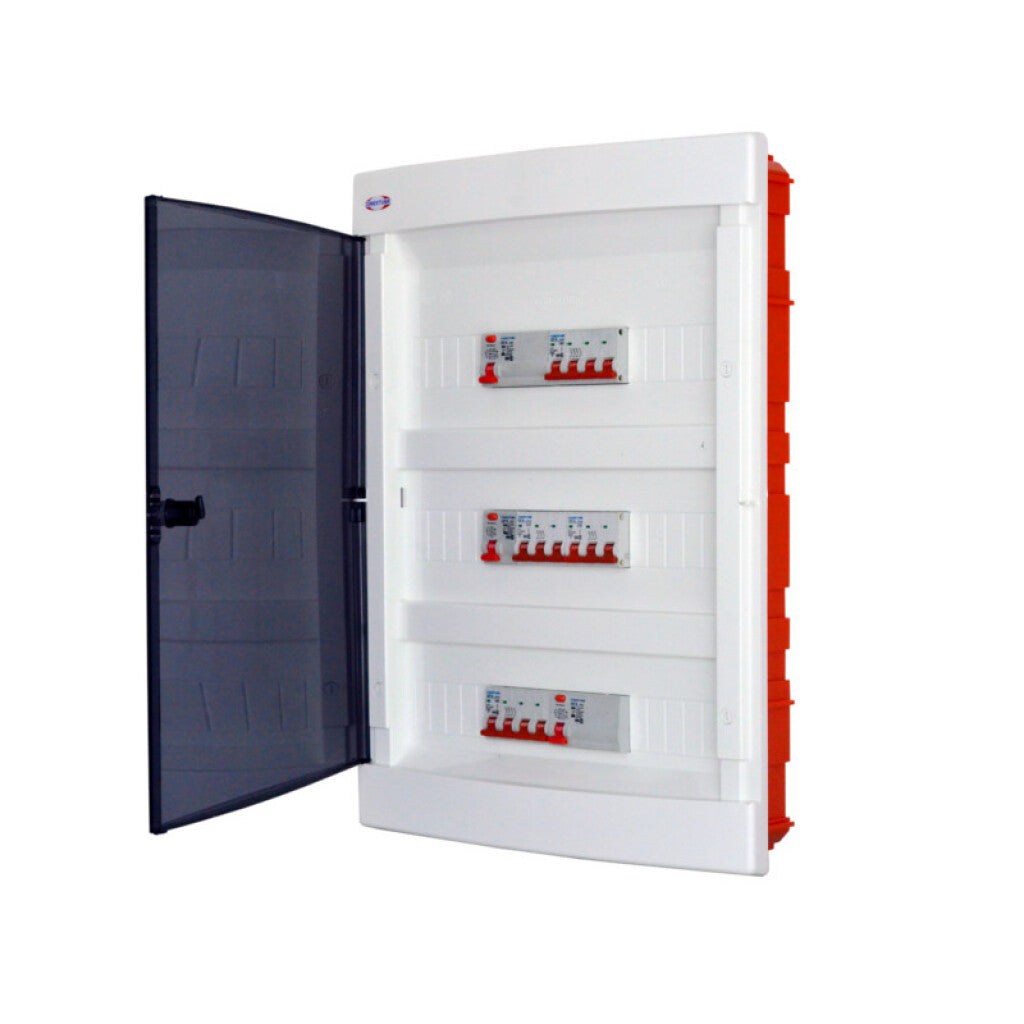 Tablero de embutir 54 módulos con puerta blanca - CO7810